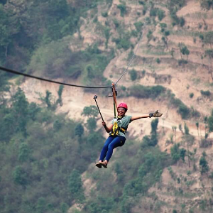 Classic zipline at Dhulikhel